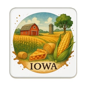 Iowa, USA Fridge Magnet: Cute Large Handmade Travel Souvenir Gift