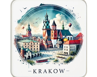 Calamita da frigorifero di Cracovia, Polonia: simpatico souvenir da viaggio fatto a mano di grandi dimensioni