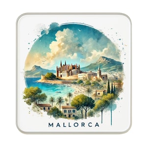 Imán para nevera de Mallorca, España: bonito y grande recuerdo de viaje hecho a mano.