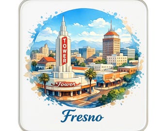 Fresno, USA Fridge Magnet: Cute Large Handmade Travel Souvenir Gift