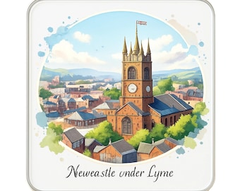 Newcastle Under Lyme, Engeland VK koelkastmagneet: leuk, groot, handgemaakt reissouvenir