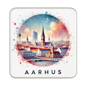 Aarhus, Dänemark Kühlschrank-Magnet: Süßes großes handgefertigtes Reise-Souvenir