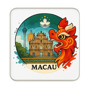 Imán para nevera de Macua, China: un bonito recuerdo de viaje grande hecho a mano.
