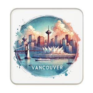 Calamita da frigorifero Vancouver, Canada: simpatico souvenir da viaggio fatto a mano di grandi dimensioni