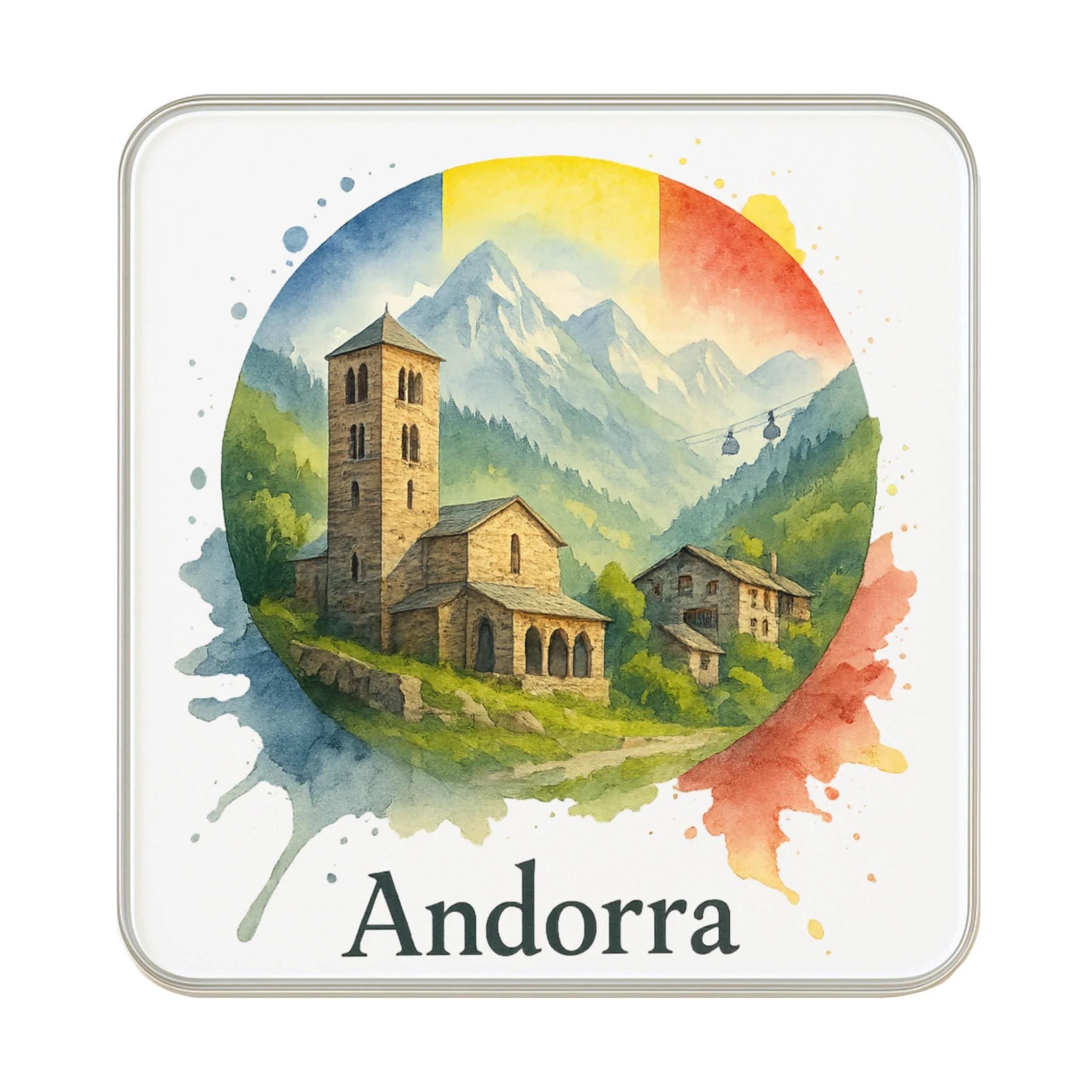 Andorra Skiing Style 3D Fridge Magnet – Hand-Made Resin Souvenir, Home Kitchen Decoration, 5-10cm