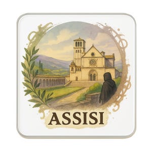 Assisi, Italy Fridge Magnet: Cute Large Handmade Travel Souvenir Gift