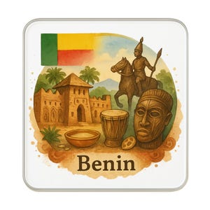 Bénin aimant pour réfrigérateur | Cadeau de collection souvenir de voyage