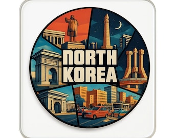 North Korea Collage Fridge Magnet: Cute Large Handmade Travel Souvenir Gift