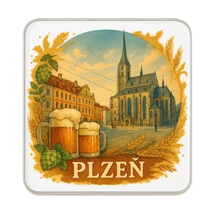 Pilsen, Tschechien Kühlschrank-Magnet: Süßes großes handgefertigtes Reise-Souvenir
