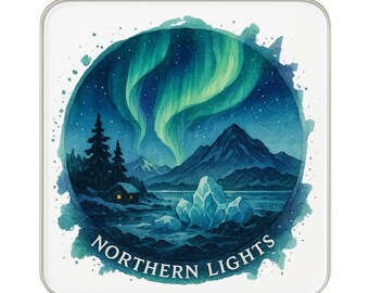 Imán para nevera de la aurora boreal de Islandia: un bonito recuerdo de viaje grande hecho a mano.