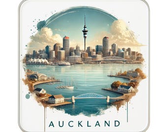 Imán para nevera de Auckland, Nueva Zelanda: un bonito recuerdo de viaje grande hecho a mano.