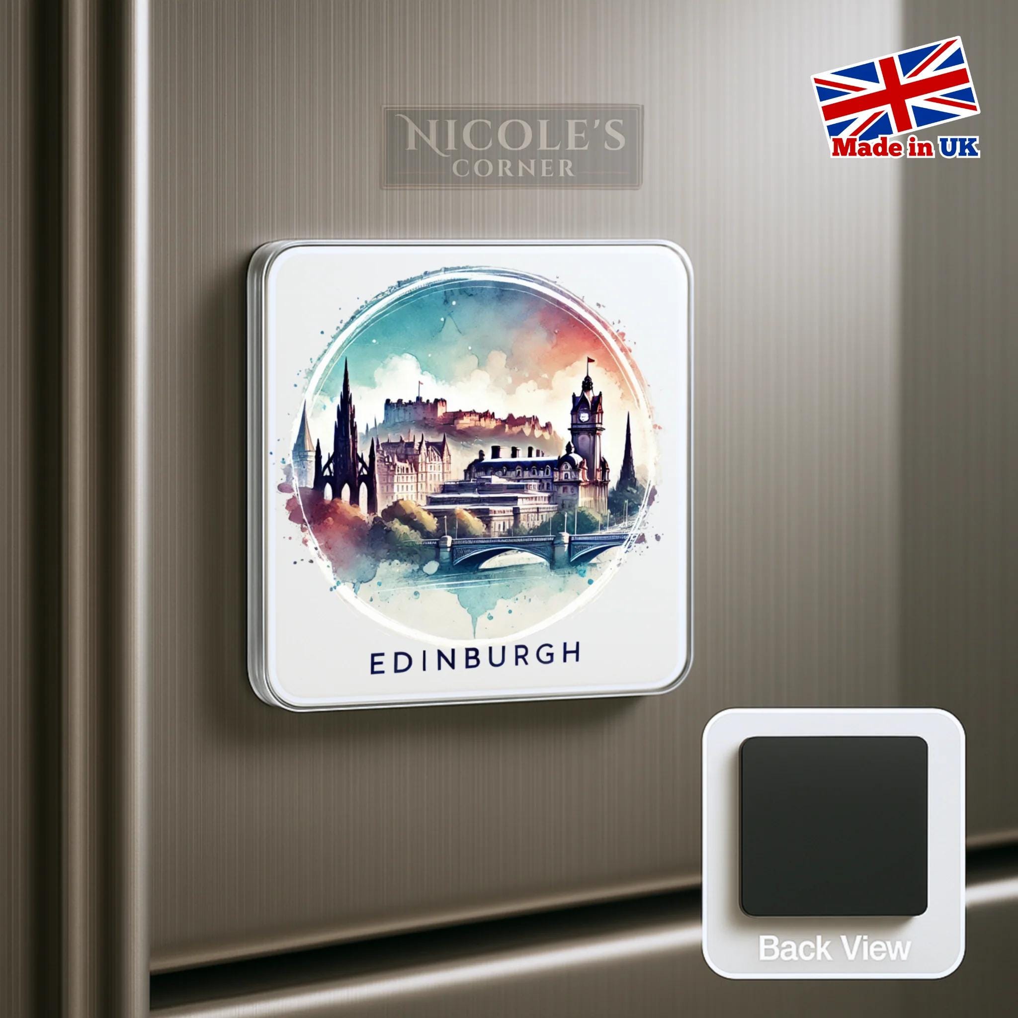 Magnete Frigorifero 3D Edimburgo Scozia - Souvenir Turistico In Resina Fatta A Mano, 7x6 Cm, Regalo Viaggio