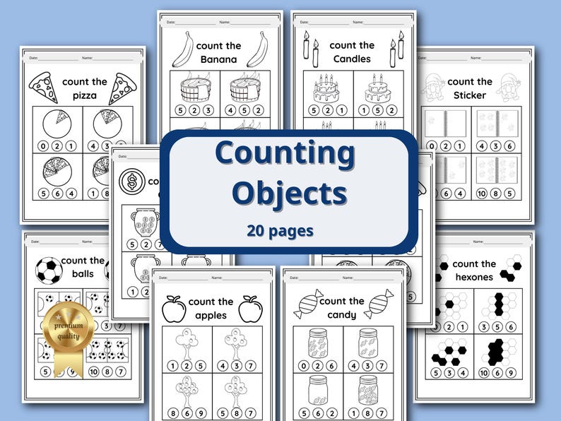 100 Preschool & Kindergarten Math Worksheets Bundle | Number Tracing ...