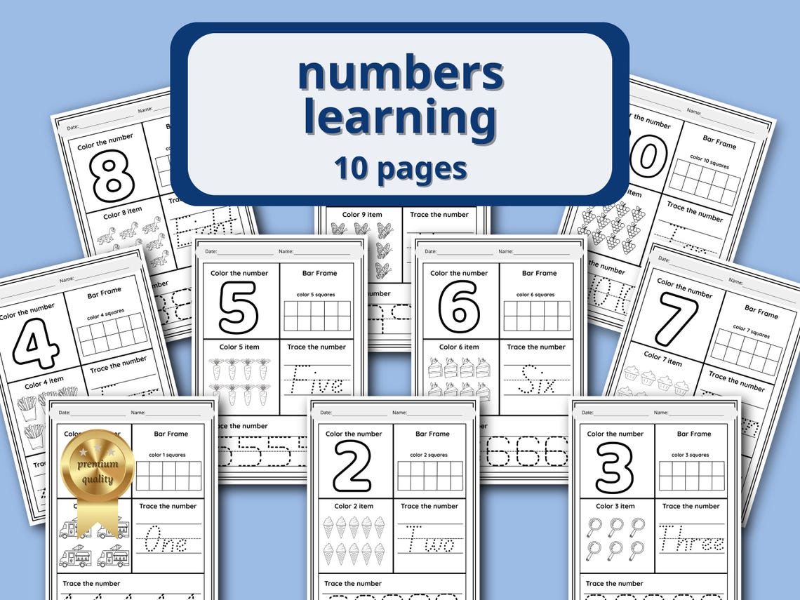 100 Preschool & Kindergarten Math Worksheets Bundle | Number Tracing ...