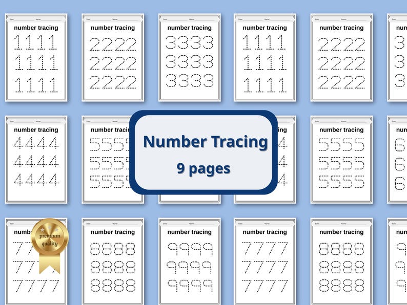 100 Preschool & Kindergarten Math Worksheets Bundle | Number Tracing ...