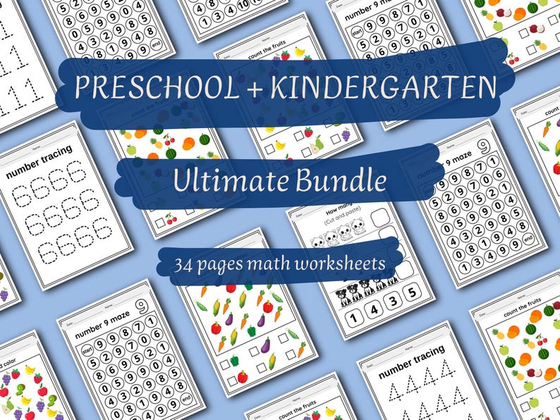 Preschool & Kindergarten Math Worksheets Bundle | Numbers 1-10 ...