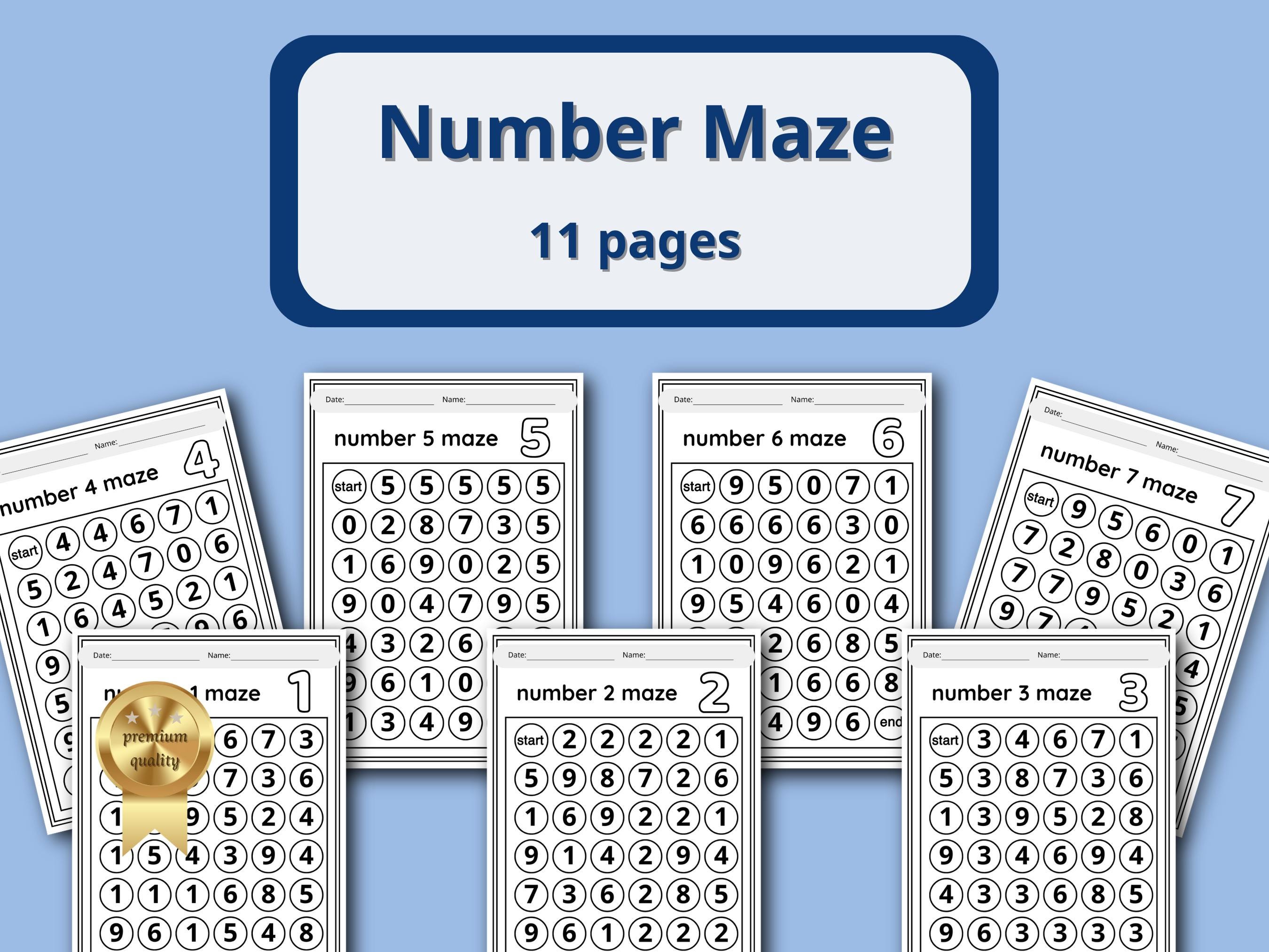 100 Preschool & Kindergarten Math Worksheets Bundle | Number Tracing ...