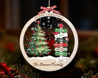 Family Name Christmas Tree Ornaments, Personalized Family Name Ornament, Christmas Tree Ornament Family Names 2025, Holiday Keepsake