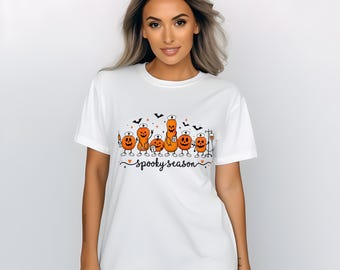 T-shirt infirmière Halloween, T-shirt infirmière effrayant, T-shirt infirmière citrouille, T-shirt graphique Halloween mignon, Cadeau infirmière, T-shirt d'automne, Cadeau médical