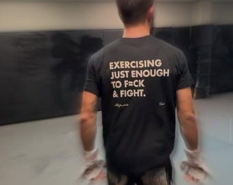 Funny Gym Shirt, "Exercising Just Enough" Sarcastic Fitness Tee