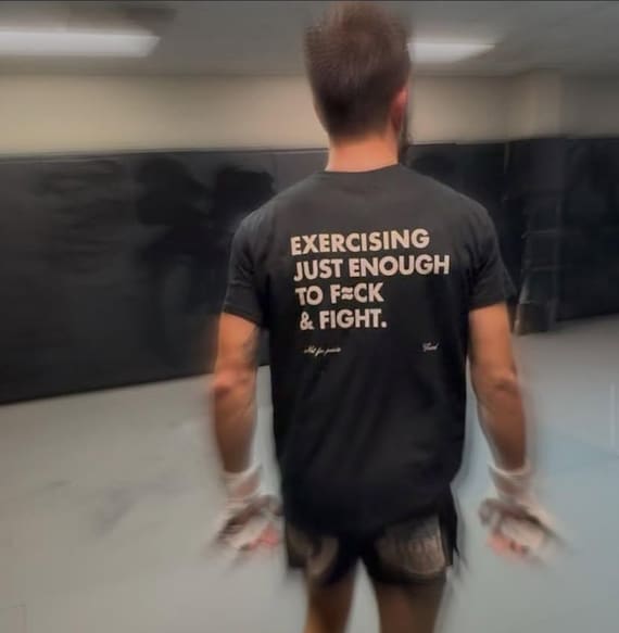 Funny Gym Shirt, "Exercising Just Enough" Sarcastic Fitness Tee