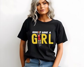 Shoot Like a Girl Basketball Shirt, Women's Basketball Tee, Girls Hoops Graphic Shirt, Basketball Mom Gift, Athlete T-Shirt