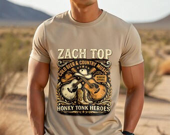chemise vintage musique country, t-shirt western Honky tonk, t-shirt graphique guitare cowboy, cadeau pour fan de country rétro, t-shirt style concert western