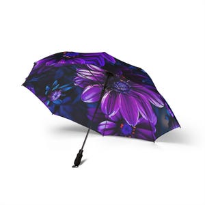 French Toile De Jouy Umbrella, Semi-automatic Foldable, Blue