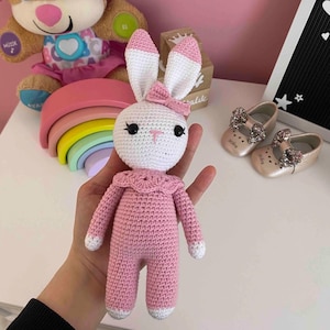 Crochet Bunny Doll, Rabbit For Sale, Crochet Animals, Customized Long Ear Bunny, Stuffed Bunny, Crochet Rabbit