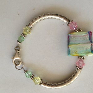 Sorbet Silver Curved Bar Bracelet
