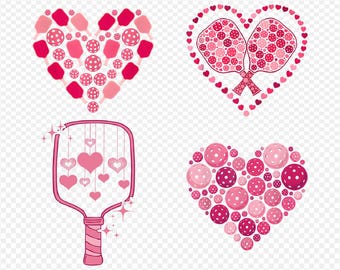 Pickleball Heart Valentine's Day PNG, Pickleball Paddle Heart Print File, Racquetball Pickleball Lover Digital Download