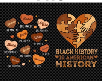 Black History is American History Heart African American PNG, Black History Month Martin African Women Men Kids Print File, Digital Download