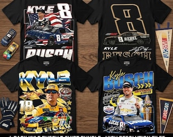 Racing Kyle Busch Nascar Signature 4+ File, Rip Kyle Busch 1985-2026 PNG, #8 #18 Champions Graphics Digital Download