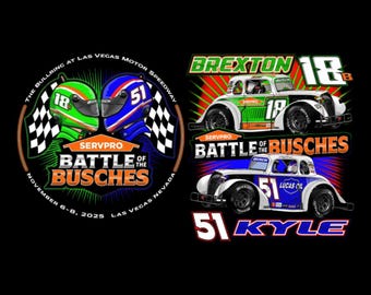 Battle Of The Busches Print File, Rip Kyle Busch 1986-2025 Nascar Racing PNG, Kyle Busch's Wife And Children's Shirt Digital Download