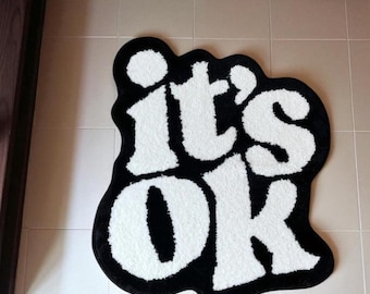 It's Ok Tufted Rug, Handmade Tufted Rug, Fluffy Soft Rug, Rug For Bedroom, Anti-Slip Rug, Rug For Living Room, Bathroom Mat, Tufted Rug