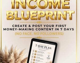 Plan de revenu anonyme | Gagnez de l'argent en ligne sans vous montrer | Guide des produits numériques du plan de contenu de 7 jours | Débutant Side Hustle