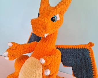 Fire Dragon Crochet Pattern | Amigurumi Dragon Plush PDF