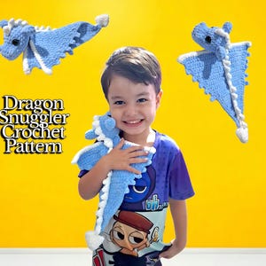 Amigurumi Dragon Snuggler Crochet Pattern | Velvet Yarn Baby Toy PDF