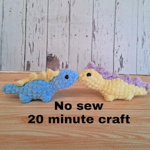 No Sew Mini Dino Amigurumi Pattern – 15 cm Plush Dinosaur
