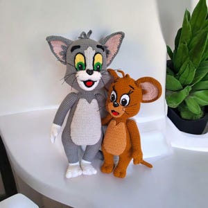 Crochet Pattern Tom and Jerry – 2 in 1 Amigurumi Crochet PDF – Cat & Mouse Bundle – Cartoon Toy