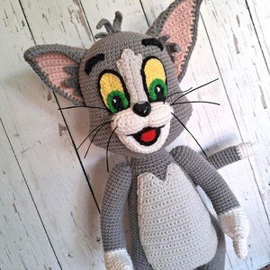 Tom the Cat Amigurumi PDF Tutorial – Cartoon Doll – English Pattern – Instant Download