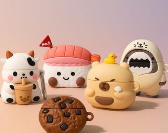Kawaii Cartoon Silicone AirPods Case | Cute Case for AirPods Pro, 4, 3, 2 | Original Gift | Gift Idea