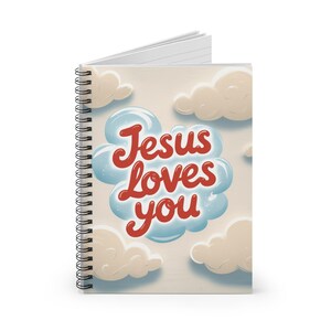 Spiral Notebook Christian Gift, Jesus Loves You, Perfect for Teens, Christian Gifts, Bible Study, Journaling, School, Encouragement