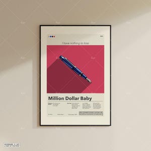 Milion Dolar Baby Poster | Clint Eastwood | Minimalistisches Filmplakat | Individuelle Filmposter | Wand Kunst Druck | Wohndekor