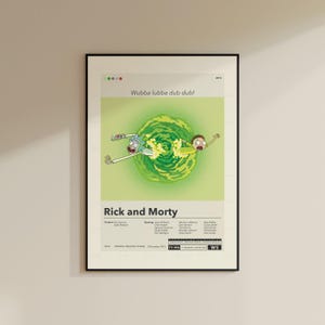 Rick und Morty Poster | Dan Harmon | Minimalistisches Filmplakat | Individuelle Filmposter | Wand Kunst Druck | Wohnkultur | Personalisiertes Poster |Tv Serie