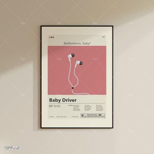 Poster Baby Fahrer | Edgar Wright | Minimalistisches Filmplakat | Individuelle Filmposter | Wand Kunst Druck | Wohnkultur