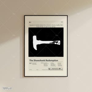 Der Schalbeiner Erlösung Poster | Frank Darabont | Minimalistisches Filmplakat | Individuelle Filmposter | Wand Kunst Druck | Wohndekor