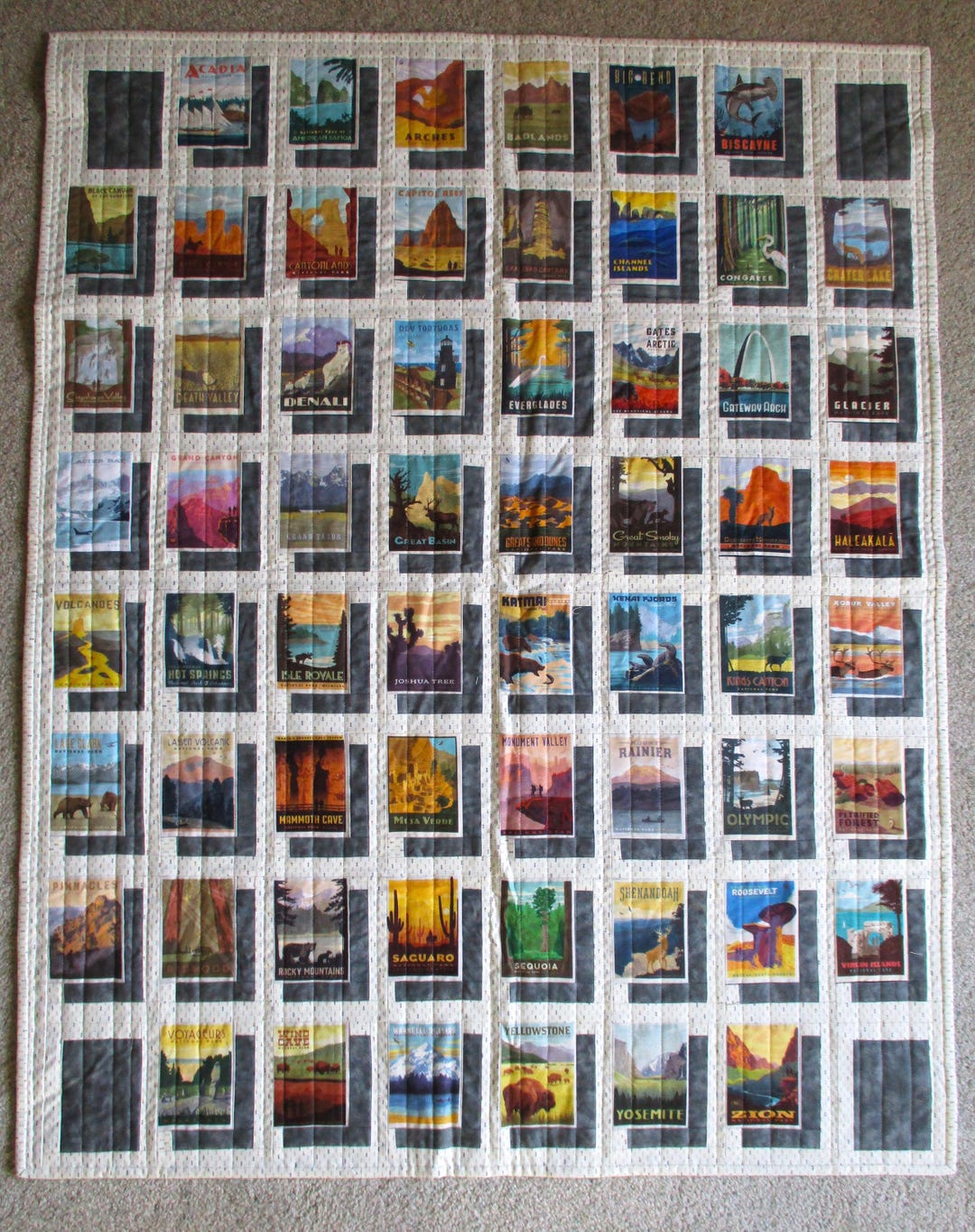National Parks Baby Quilt National Parks Wall Quilt 35 by 44 - Etsy