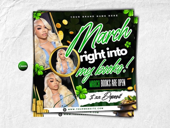 Booking flyer, March flyer, March booking fkyer