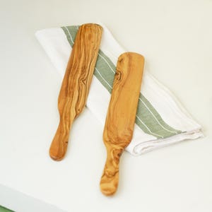 Handmade Olive Wood Spatula Set: Rustic Kitchen Baking Utensils